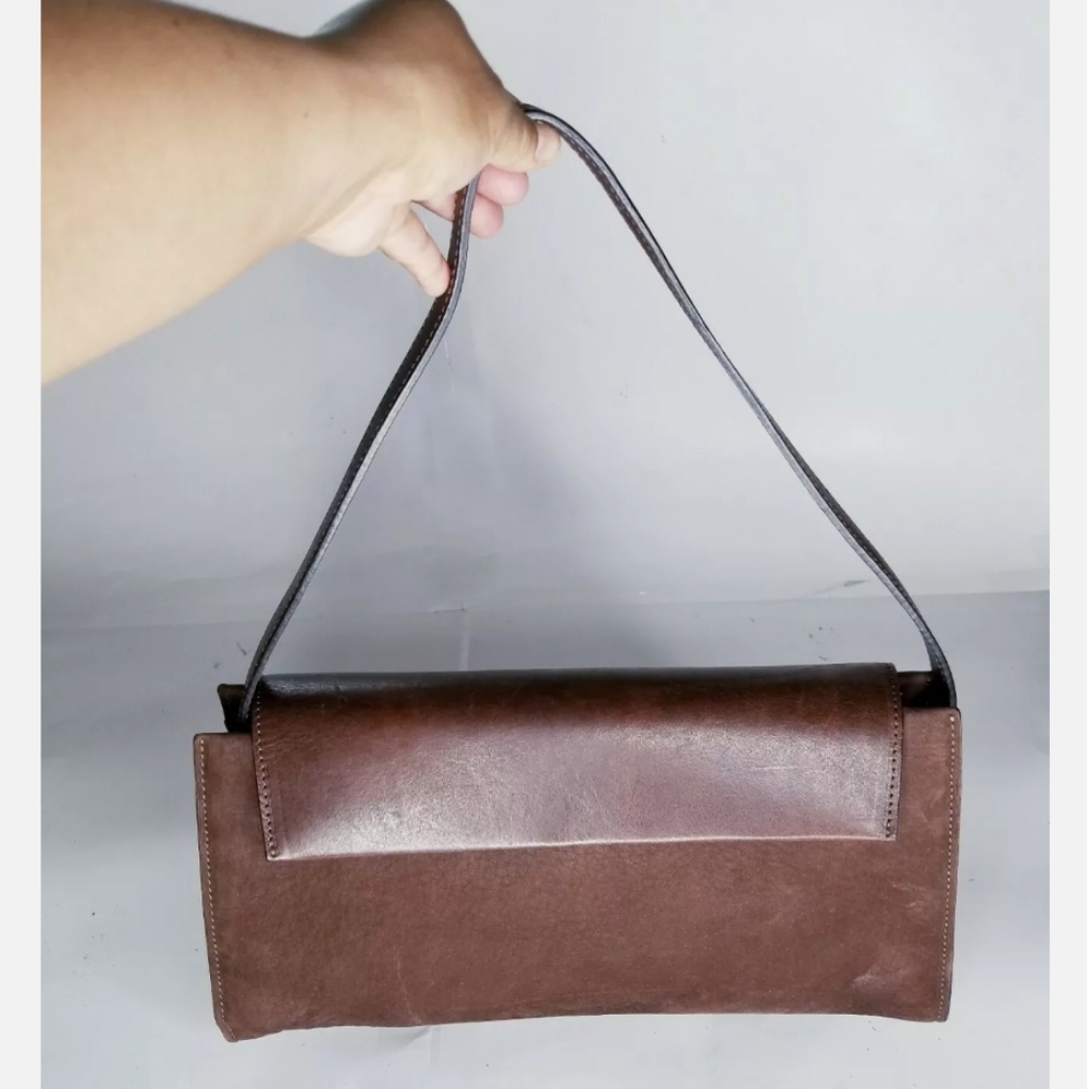 NEW Jack Georges Shoulder Purse Bag Brown Leather Retro Vintage 70s Look $222